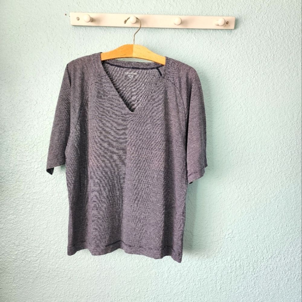 Eileen Fisher 100%linen, Blue striped shirt, great preloved condition